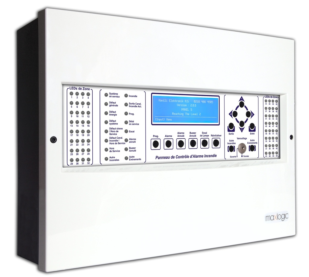 Centrale d’alarme incendie du système intelligent analogique adressable Maxlogic, 1 boucle, 127 adresses
