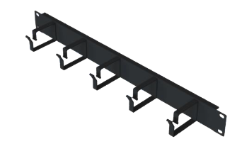 Organisateur de câbles horizontal 1U 19" avec 5 crochets métalliques
