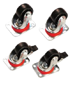 [BPA00ELGNTK22] Ensemble de roulettes pour baie autoportante , 2 unités, verrouillables et pivotantes