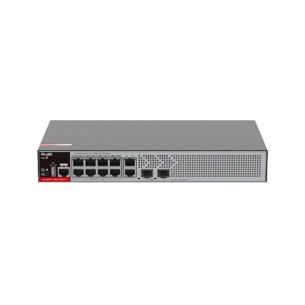 [RG-S2915-10GT2MS-P-L] Switch Manageable, 8 Ports PoE+ Gb, L2, 2x2.5GE SFP Ports, 125 W
