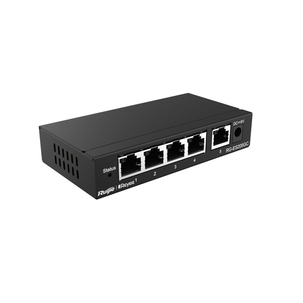 [RG-ES205GC] Switch Non PoE, Manageable, L2, 5 Ports Gb