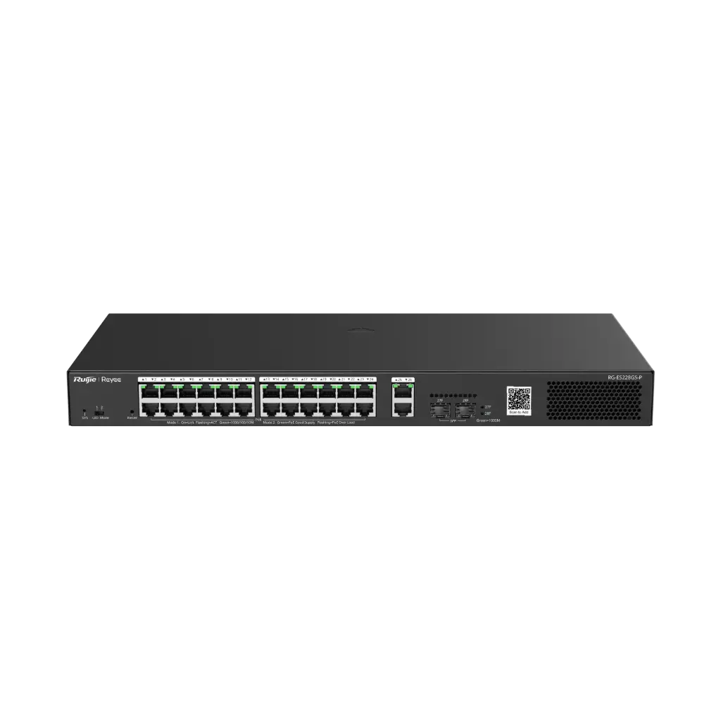 [RG-ES228GS-P] Switch PoE Manageable, L2, 28-Port Gb, Smart Cloud