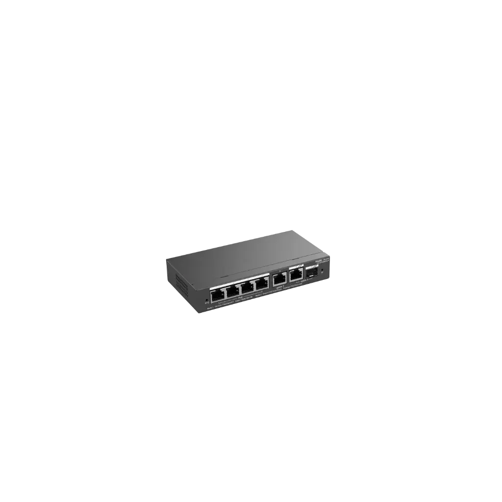 [RG-ES206GS-P] Switch PoE Manageable, L2, 6-Port Gb, 4 PoE/POE+ Ports + 1 Gb RJ45/1 combo SFP uplink ports