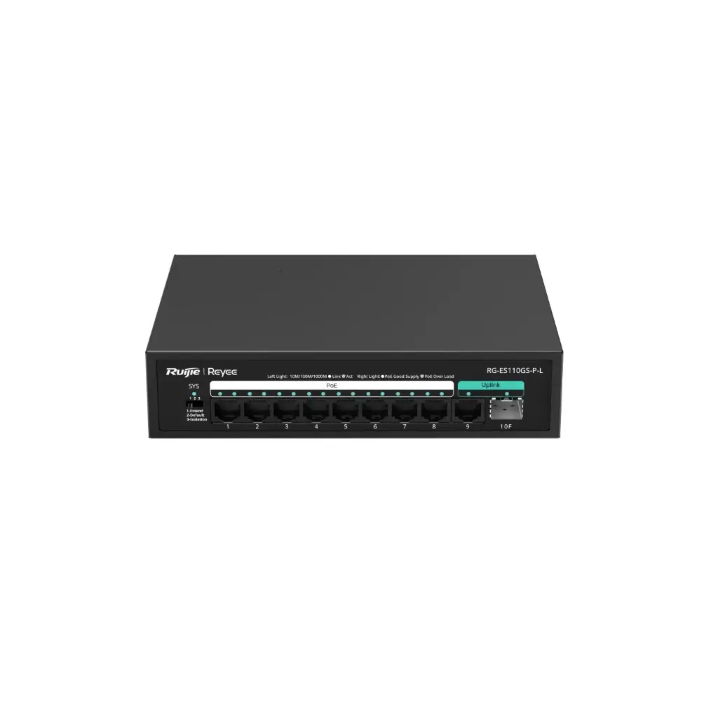 Switch PoE, Non Manageable 10-Port 10/100/1000 Mbps 