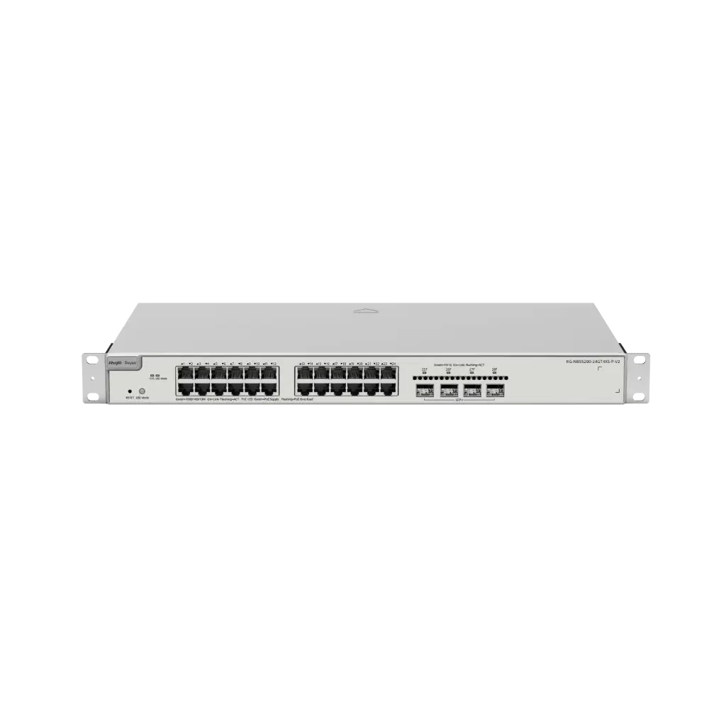 [RG-NBS5200-24GT4XS-P-V2] Switch PoE, manageable, L3, 24 Gb Ports, 370 W, 4 SFP+